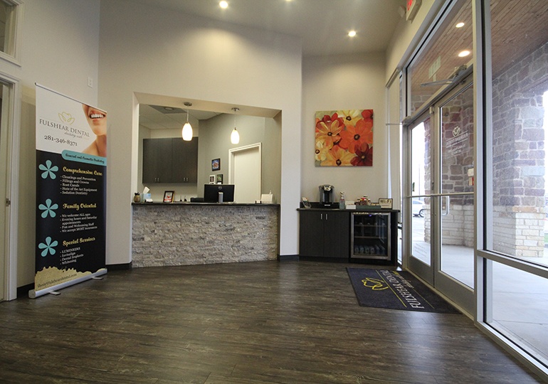 Welcoming dental office reception desk