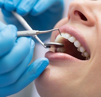 Patient receiving gum disease treatment